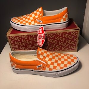 Orange Checkerboard Slip-on Vans